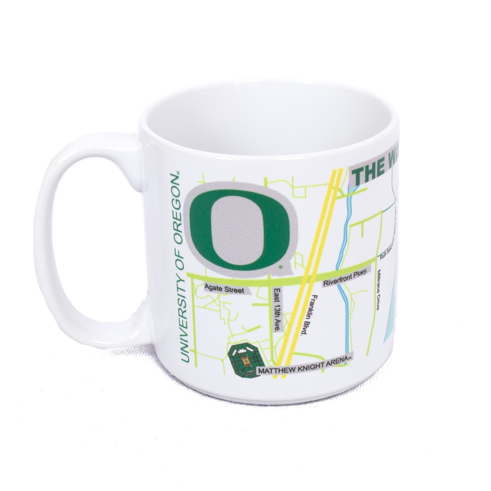 Autzen Stadium, RFSJ, Inc., White, Traditional Mugs, Ceramic, Home & Auto, Glossy, Map, Pilgrimage to Autzen, 20 ounce, 957295